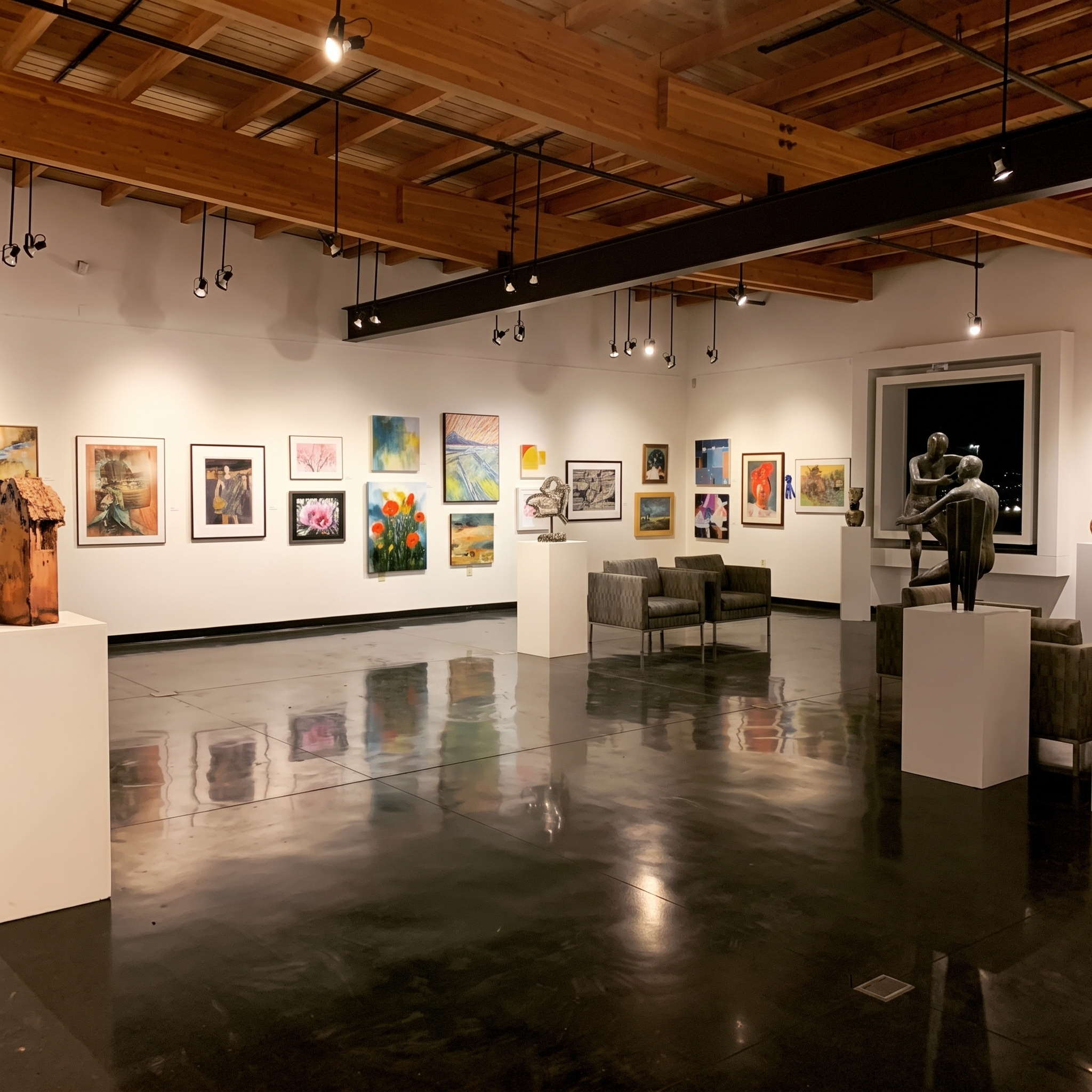 gallery inside night